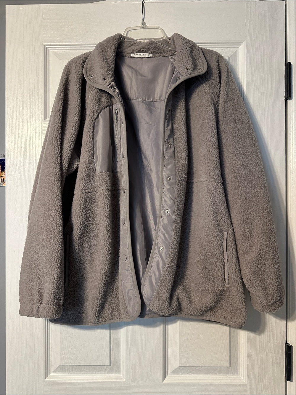 Gray Sherpa Fleece Jacket